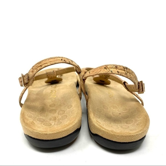 Vionic Lizbeth Women's T-strap Orthotic Sandal Gold Cork - Picture 3 of 6